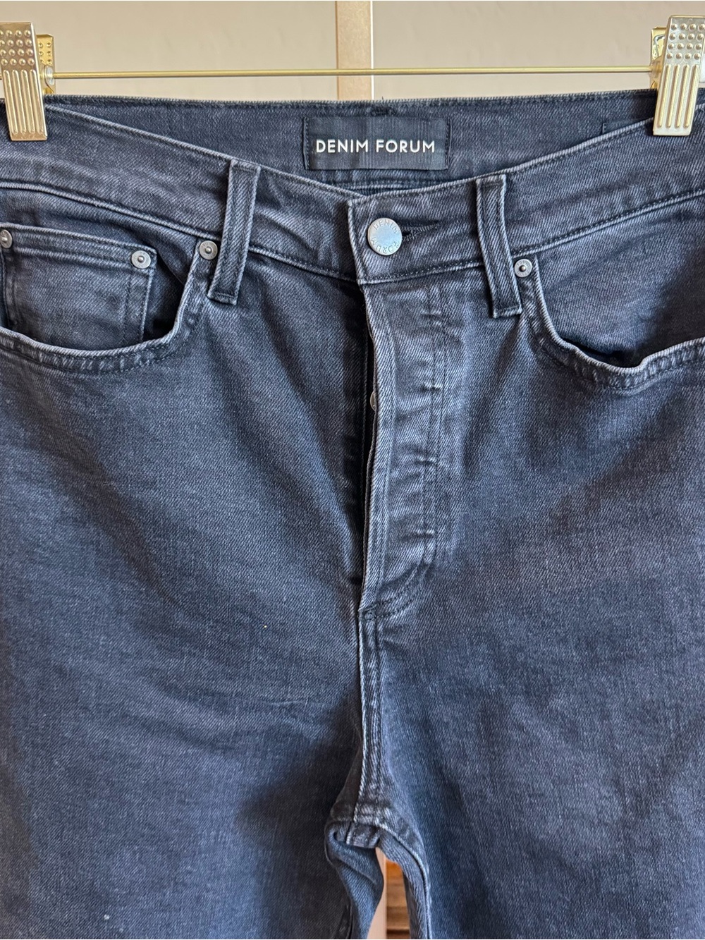 Denim Forum The Arlo High Rise Straight Jeans Black 28x28 - Picture 3 of 15